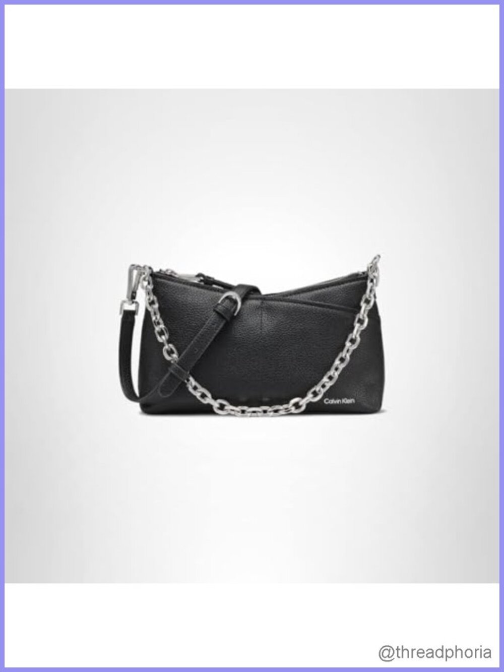 Vegan Leather Zip Crossbody Handbag Purse with Detachable Strap
